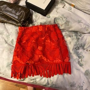 Lovers + Friends red skirt